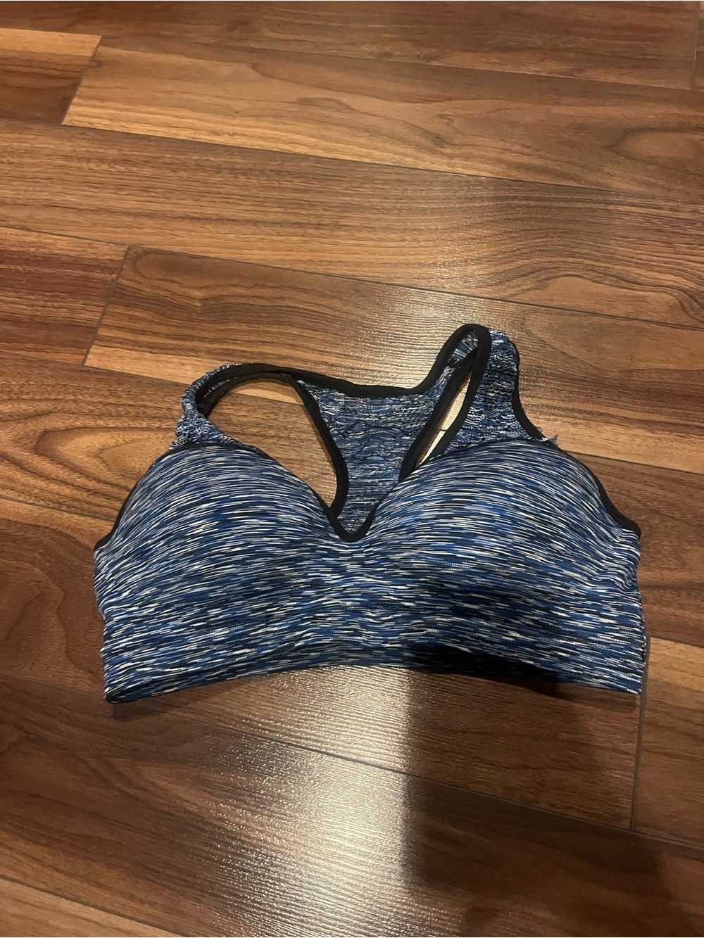 PINK Victoria's Secret Blue and White Striped Push Up Sports Bra